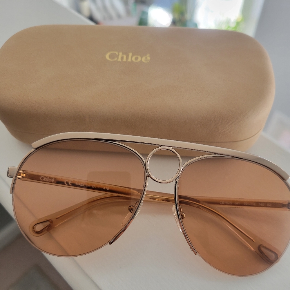 Chloé Rose Gold Aviator Sunglasses